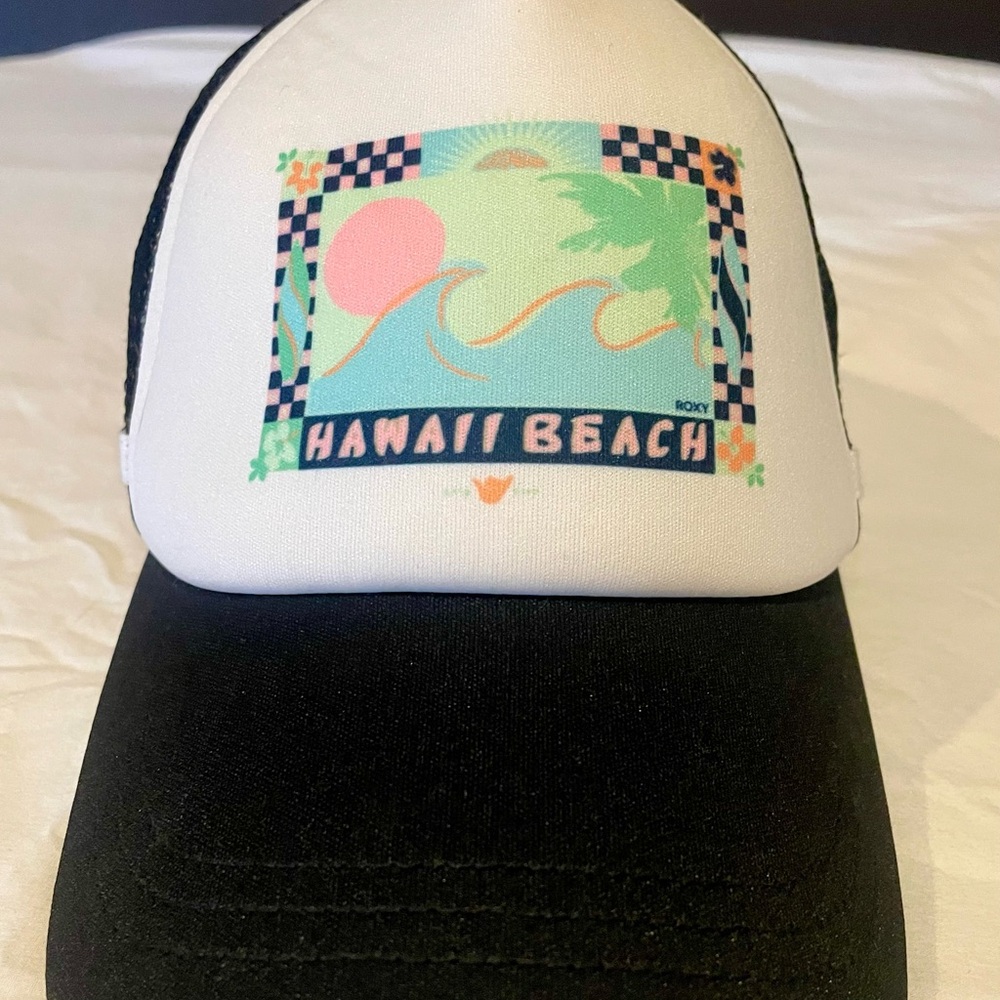 Roxy Black and White Trucker Hat
